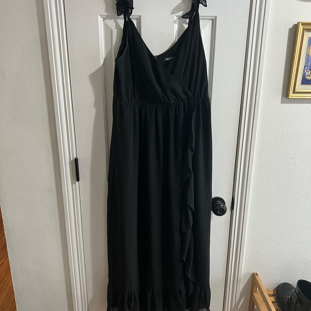 Madewell Black Ruffled Tiered Sundress for Cocktail